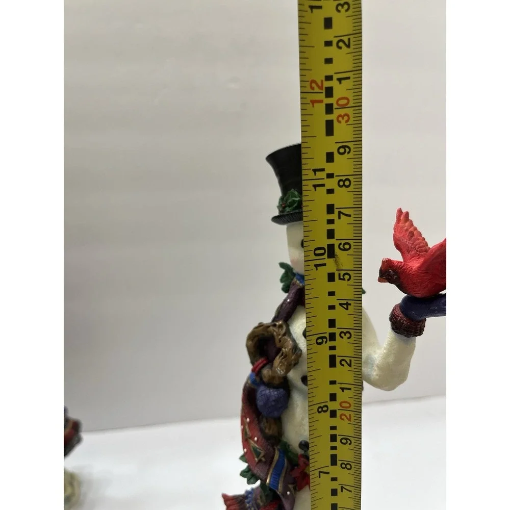 Vtg Christmas Lenox Winter Friend Pencil Snowman Figure W/ Cardinal 11.5
